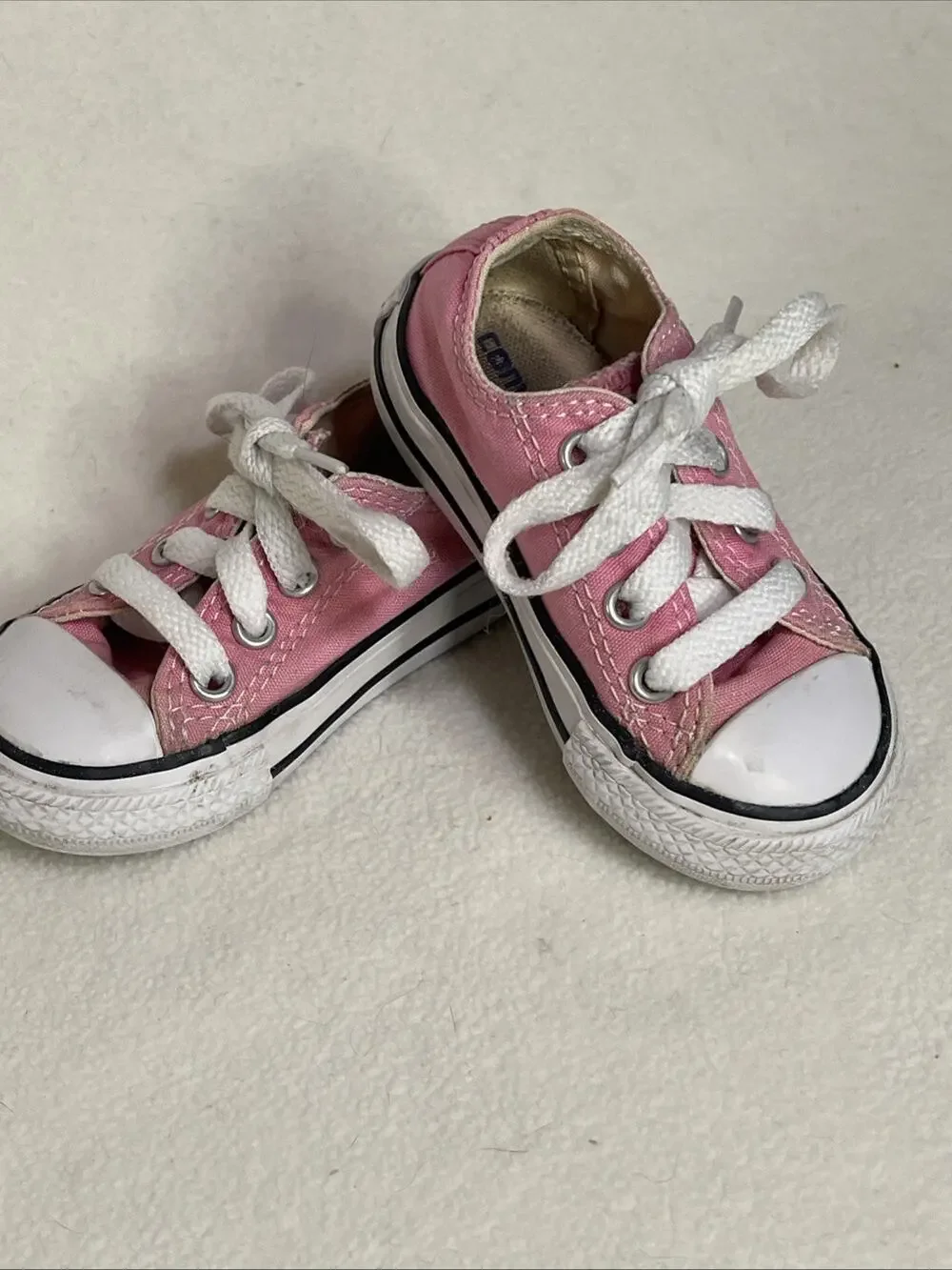 CONVERSE All Star Pink Canvas Sneakers Toddler Girls Size 4 baby walker